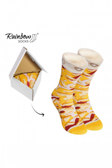 Farbige Socken in einer Box 1 Paar Pizza 2