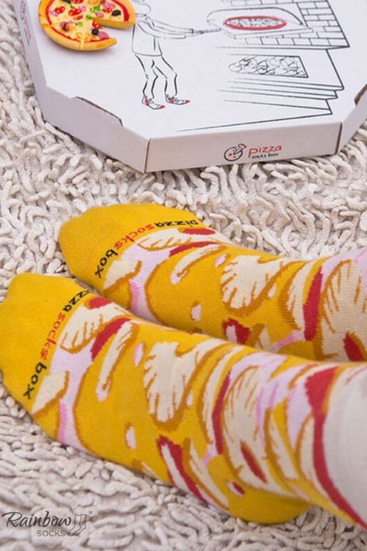 Farbige Socken in einer Box 1 Paar Pizza Farbige Socken in einer Box 1 Paar Pizza