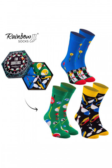3 Paar farbige Socken in einer Box 2