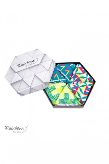 Farbige Socken mit geometrischen Mustern, 3 Paar