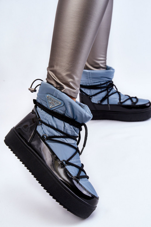 Schneestiefel mit Schnürsenkeln in der blauen Farbe Carrios Schneestiefel mit Schnürsenkeln in der blauen Farbe Carrios