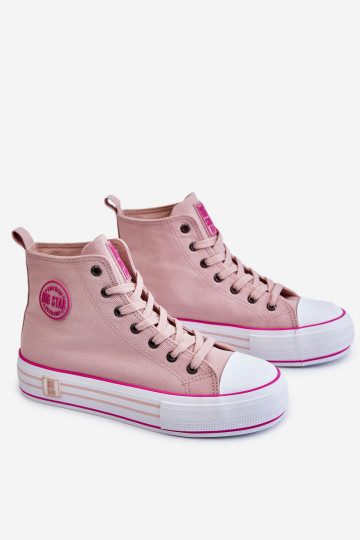 Freizeitschuhe mit Plateau Big Star LL274186 rosa