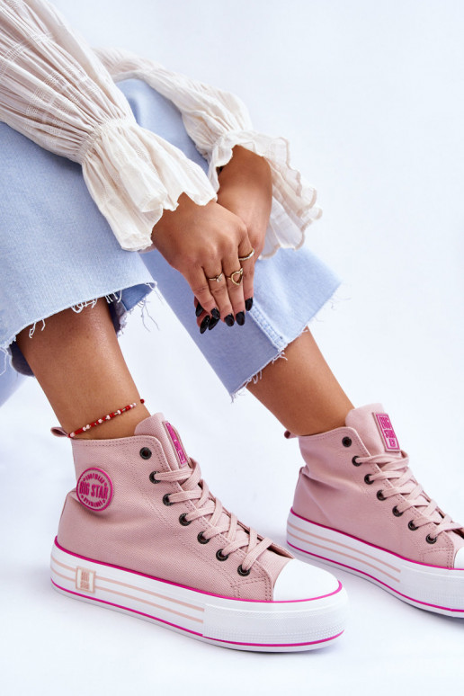 Freizeitschuhe mit Plateau Big Star LL274186 rosa Freizeitschuhe mit Plateau Big Star LL274186 rosa