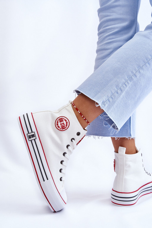 Freizeitschuhe mit Plateau Big Star LL274185 weiße Farbe Freizeitschuhe mit Plateau Big Star LL274185 weiße Farbe