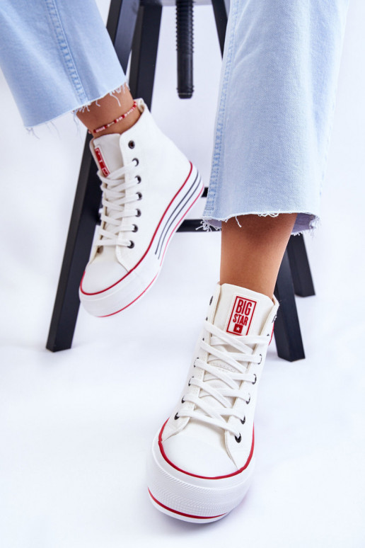 Freizeitschuhe mit Plateau Big Star LL274185 weiße Farbe Freizeitschuhe mit Plateau Big Star LL274185 weiße Farbe