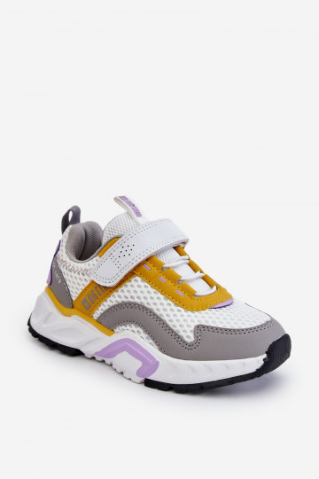 Kinder-Sneaker mit Klebeverschlüssen Big Star JJ374257 Weiß-Gelb