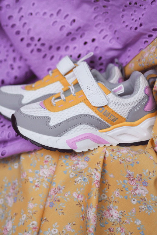 Kinder-Sneaker mit Klebeverschlüssen Big Star JJ374257 Weiß-Gelb Kinder-Sneaker mit Klebeverschlüssen Big Star JJ374257 Weiß-Gelb