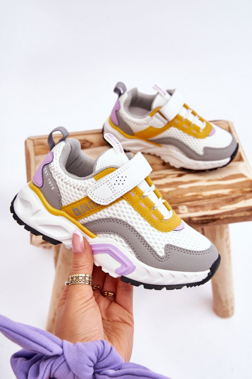 Kinder-Sneaker mit Klebeverschlüssen Big Star JJ374257 Weiß-Gelb