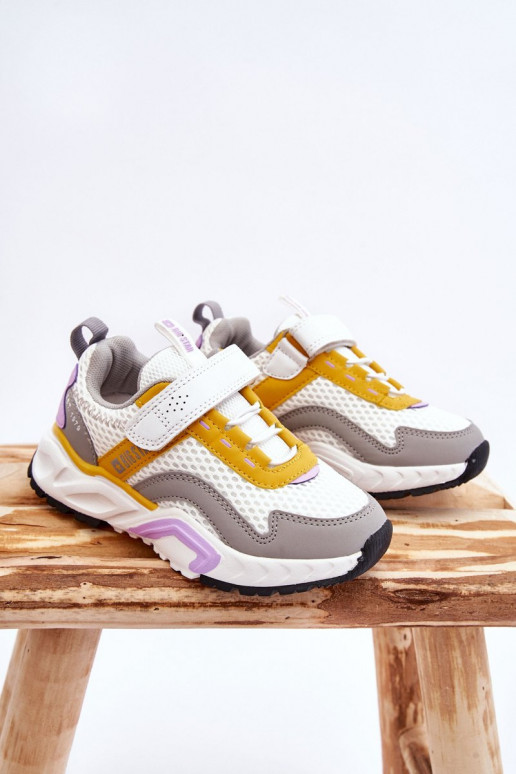 Kinder-Sneaker mit Klebeverschlüssen Big Star JJ374257 Weiß-Gelb