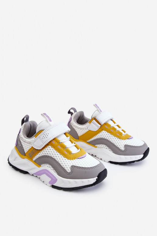 Kinder-Sneaker mit Klebeverschlüssen Big Star JJ374257 Weiß-Gelb