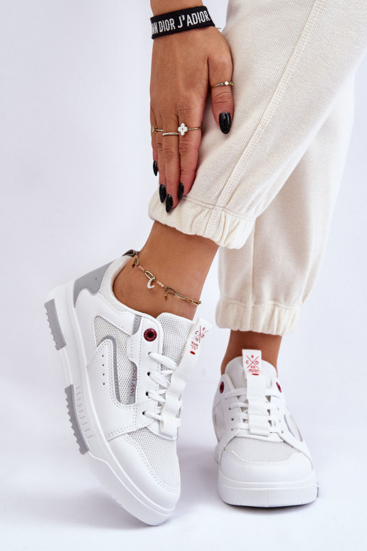 Sneakers Modell Schuhe Cross Jeans LL2R4011C weiße Farbe Sneakers Modell Schuhe Cross Jeans LL2R4011C weiße Farbe