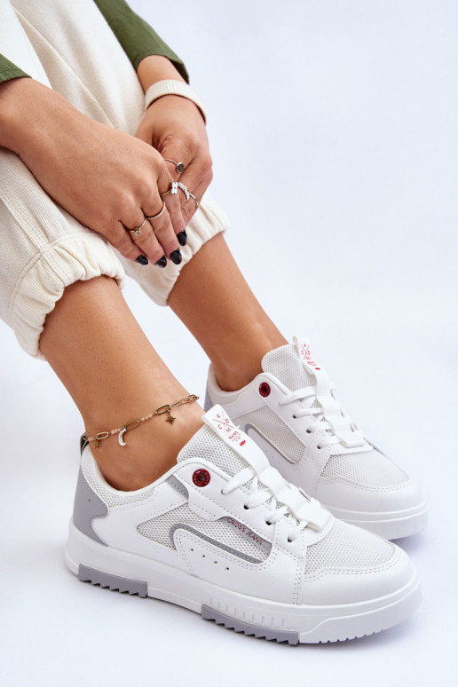 Sneakers Modell Schuhe Cross Jeans LL2R4011C weiße Farbe Sneakers Modell Schuhe Cross Jeans LL2R4011C weiße Farbe