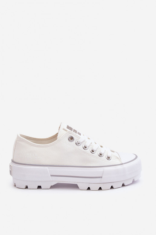 Freizeitschuhe mit Plateau Big Star LL274150 weiße Farbe Freizeitschuhe mit Plateau Big Star LL274150 weiße Farbe
