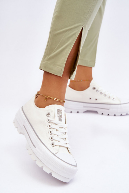 Freizeitschuhe mit Plateau Big Star LL274150 weiße Farbe Freizeitschuhe mit Plateau Big Star LL274150 weiße Farbe