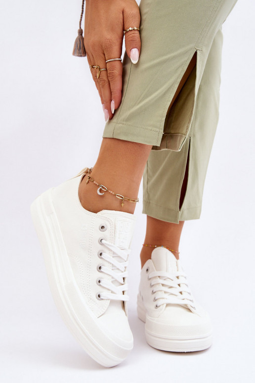 mit Schnürsenkeln Sneakers Big Star LL274968 weiße Farbe