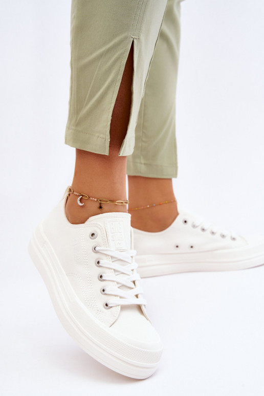 mit Schnürsenkeln Sneakers Big Star LL274968 weiße Farbe