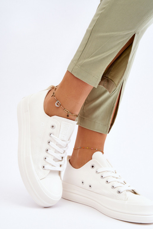 mit Schnürsenkeln Sneakers Big Star LL274968 weiße Farbe