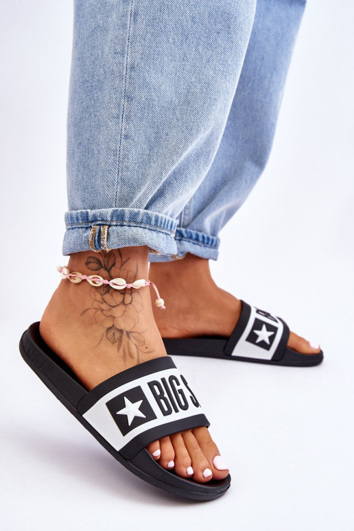 Klassisches Modell Hausschuhe Big Star LL274739 in schwarzer Farbe