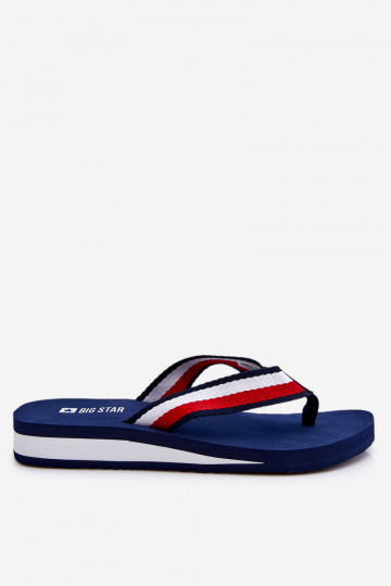 Hausschuhe mit Plateau Big Star LL274779 dunkelblau