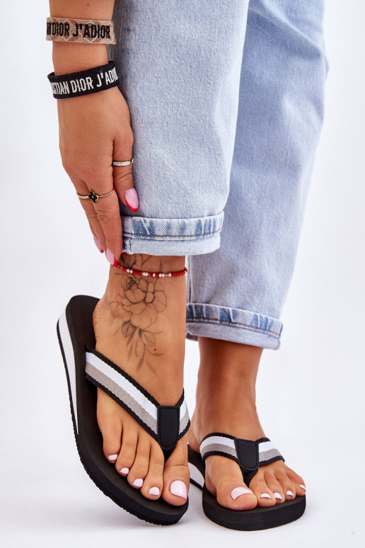 Hausschuhe mit Plateau Big Star LL274781 schwarze Farbe