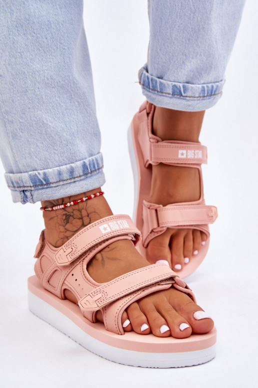 Sportliche Sandalen mit Plateau Big Star LL274788 in rosa Farbe Sportliche Sandalen mit Plateau Big Star LL274788 in rosa Farbe