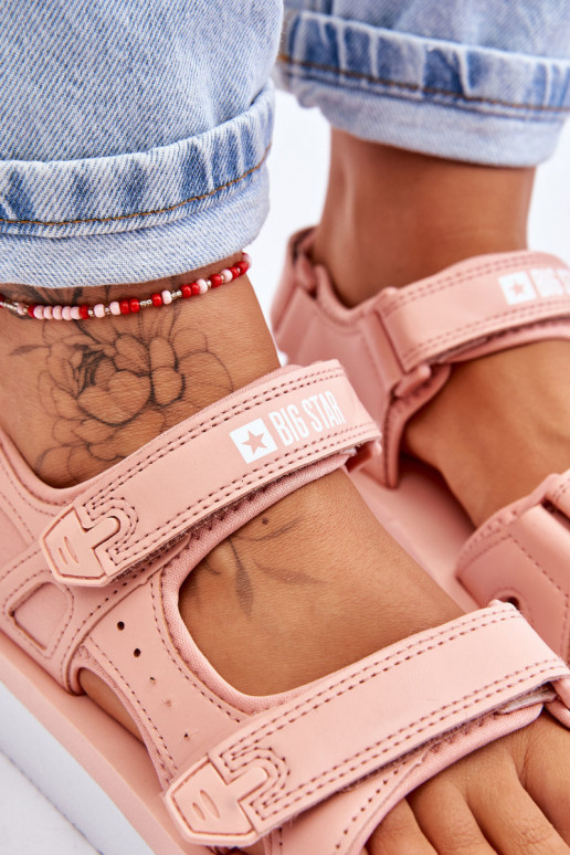 Sportliche Sandalen mit Plateau Big Star LL274788 in rosa Farbe Sportliche Sandalen mit Plateau Big Star LL274788 in rosa Farbe