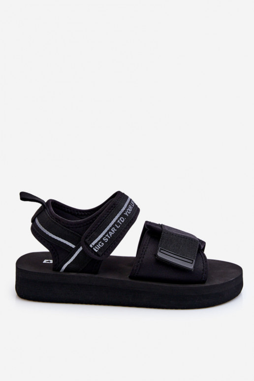 Damensandalen mit Klebeverschlüssen Big Star LL274784 in der Farbe Schwarz