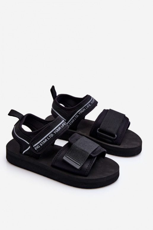 Damensandalen mit Klebeverschlüssen Big Star LL274784 in der Farbe Schwarz Damensandalen mit Klebeverschlüssen Big Star LL274784 in der Farbe Schwarz