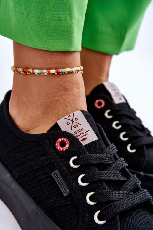 Damenschuhe mit Plateau Cross Jeans LL2R4039 schwarze Farbe