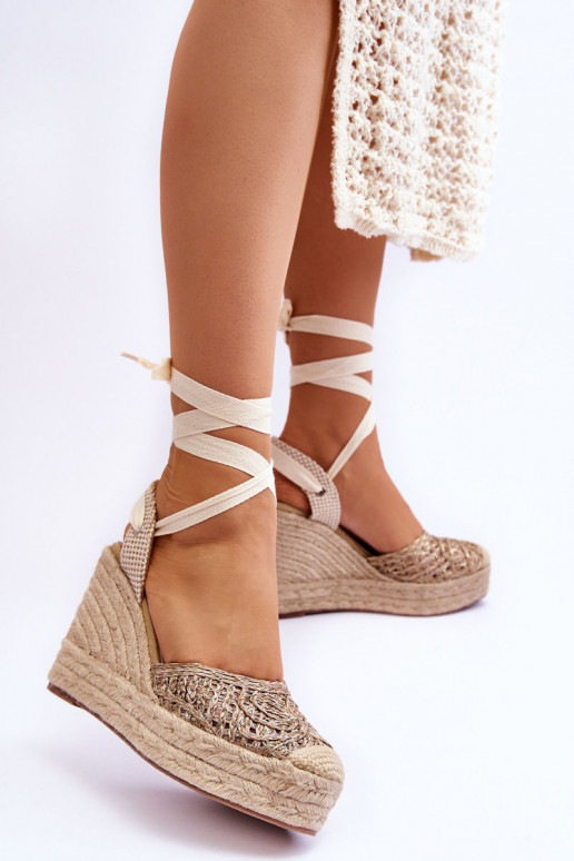 mit Riemchen Plateausandalen beige Josephine mit Riemchen Plateausandalen beige Josephine