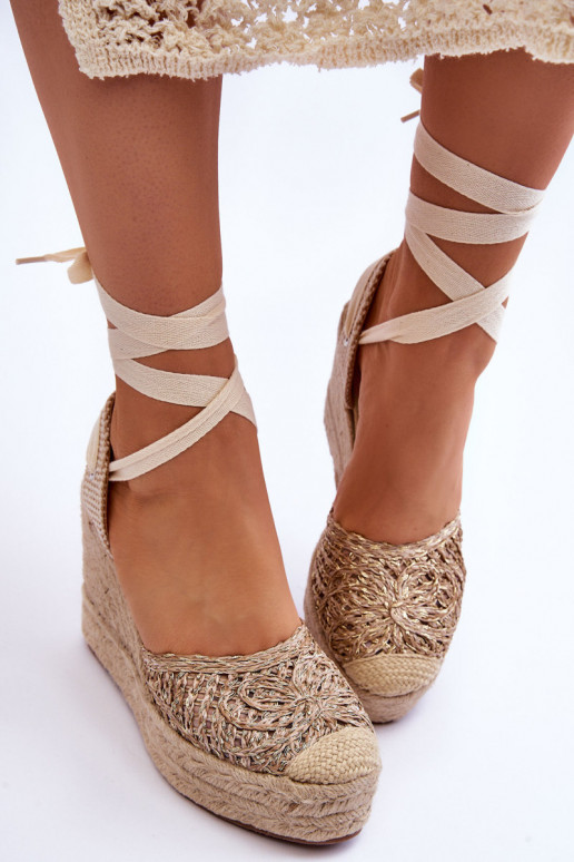 mit Riemchen Plateausandalen beige Josephine mit Riemchen Plateausandalen beige Josephine