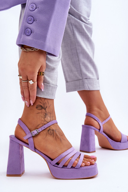 Elegante Wildleder High Heels und Plateau Lila Verda Elegante Wildleder High Heels und Plateau Lila Verda