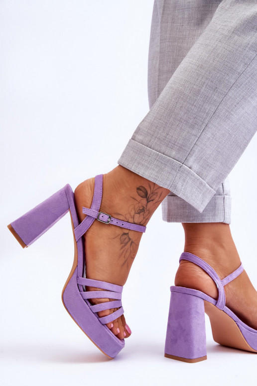 Elegante Wildleder High Heels und Plateau Lila Verda Elegante Wildleder High Heels und Plateau Lila Verda