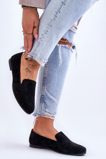 Hergestellt aus Wildleder-Mokassins in der Farbe Schwarz von Giovana 2