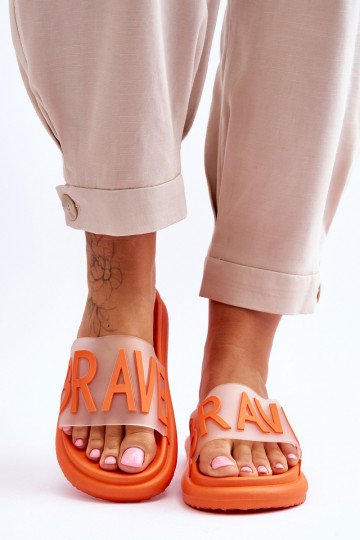 Hausschuhe mit Plateau in der Farbe Orange Brave 2