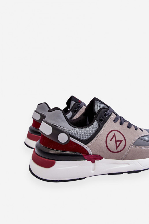 Stephen grau-schwarze Sportschuhe mit Schnürsenkeln