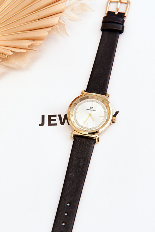 Klassische Damenuhr aus Leder von Giorgio&Dario in der Farbe Schwarz Klassische Damenuhr aus Leder von Giorgio&Dario in der Farbe Schwarz