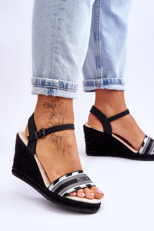 Bequeme Plateausandalen Big Star LL274877 schwarz Bequeme Plateausandalen Big Star LL274877 schwarz