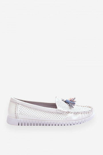 mit durchbrochenen Elementen Mokassins in der Farbe Weiß Lanzarot 2