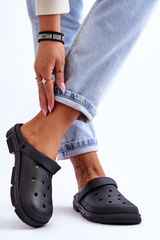 Leichte Hausschuhe in der schwarzen Farbe Rabios