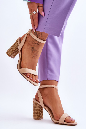 Wildledersandalen beige Selila 2