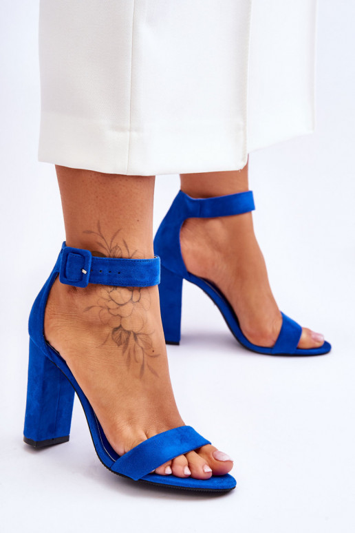 Blaue Jacqueline-Wildledersandalen mit Absatz Blaue Jacqueline-Wildledersandalen mit Absatz