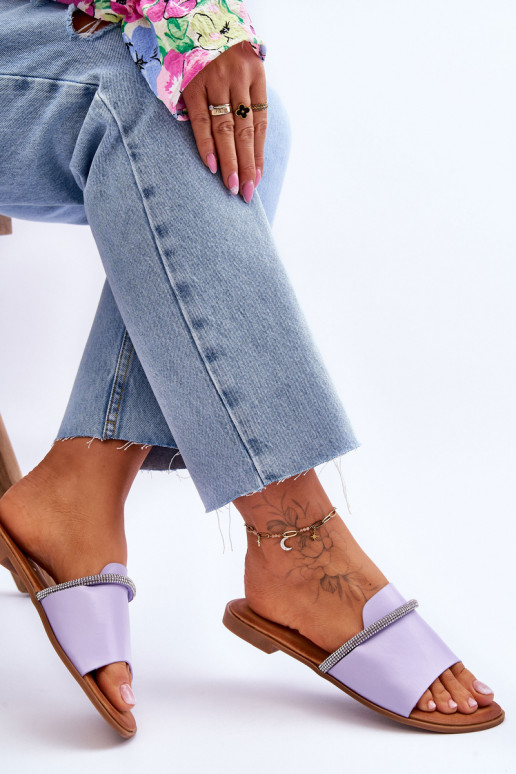 Flache Sandalen in violetter Farbe Termen