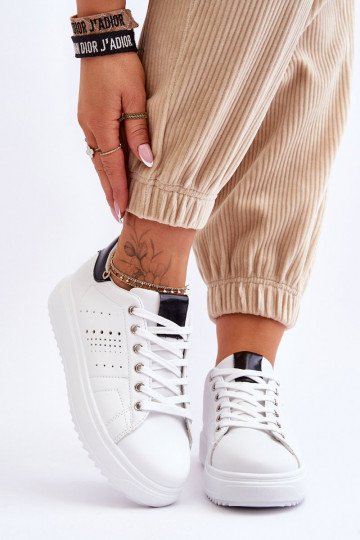 Schuhe im Sportstil Weiß-Schwarz Seien Sie der Erste!