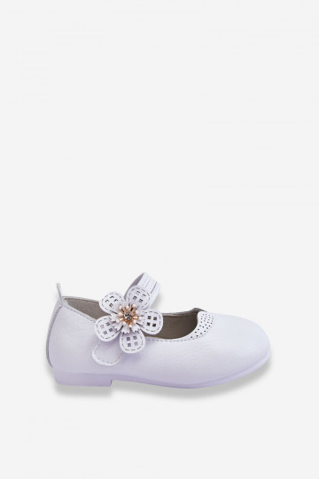 Kinderballerinas mit einer Blume in der Farbe Weiß von Cobi