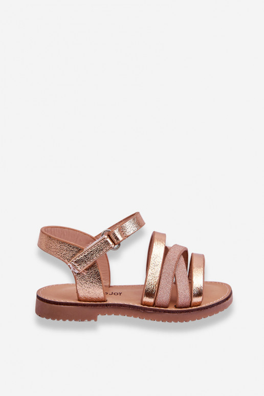 Sandalen für Kinder mit Riemen in der Farbe Roségold Isla