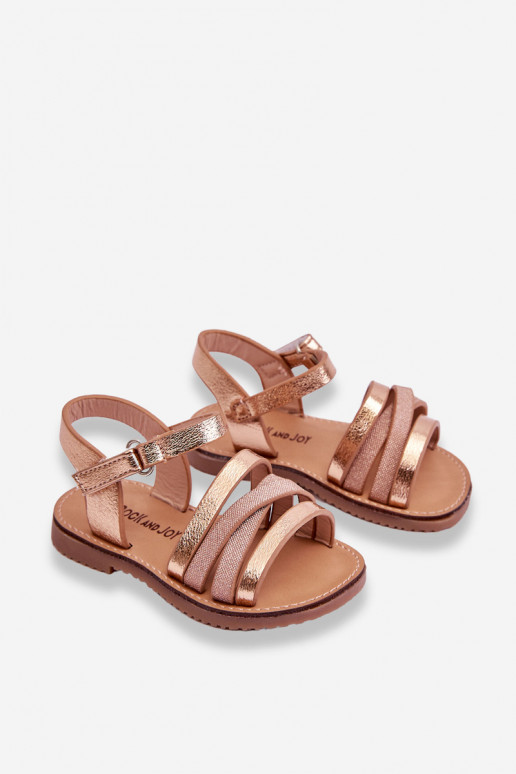 Sandalen für Kinder mit Riemen in der Farbe Roségold Isla