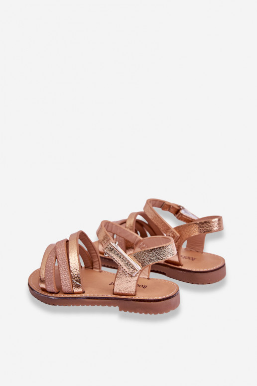 Sandalen für Kinder mit Riemen in der Farbe Roségold Isla