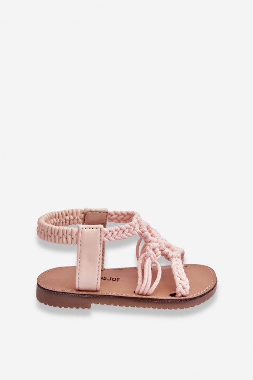 Geflochtene Kindersandalen rosa Tracy