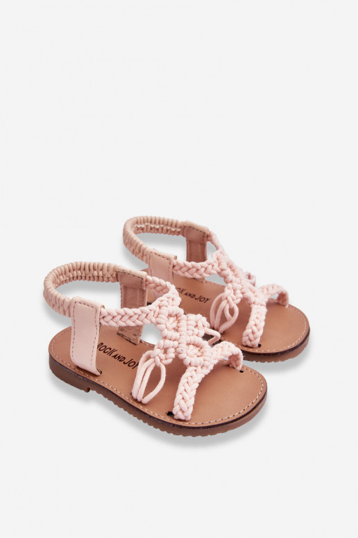Geflochtene Kindersandalen rosa Tracy